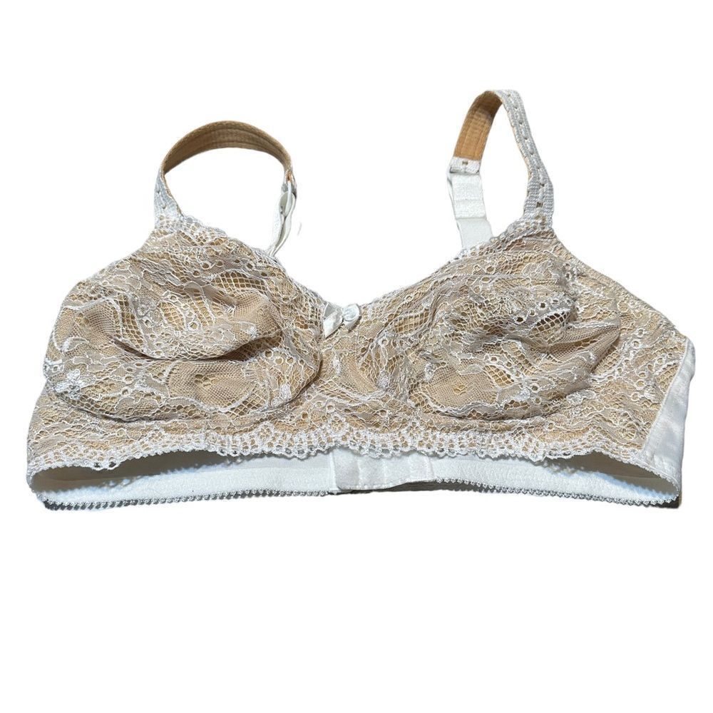 Classique Beige White Lace Bra Size 36C